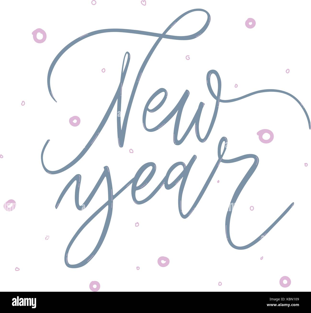 Felice anno nuovo - una frase scritta vacanze illustrazione di inchiostro. Illustrazione Vettoriale