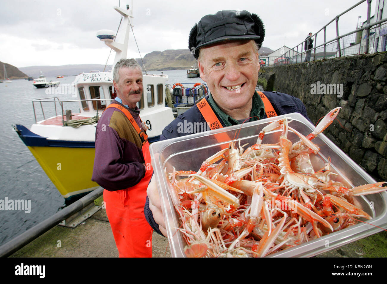 La pesca di frutti di mare su isola di Skye Foto Stock