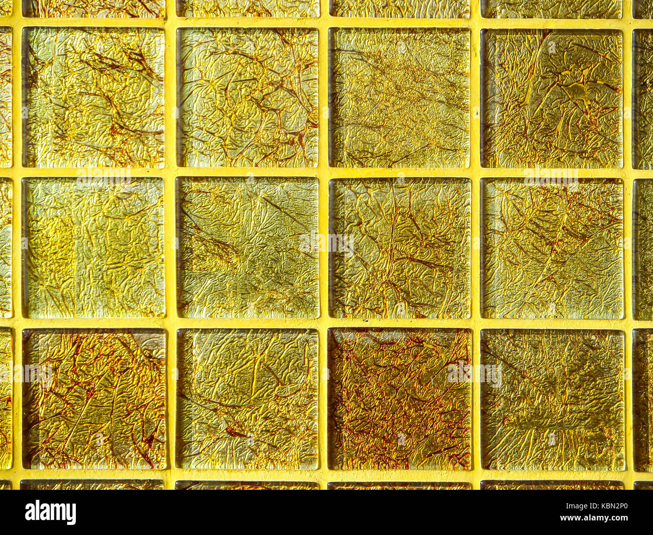 Mosaico oro blocco quadrato sfondi sfondo di lusso di alta classe interno Foto Stock