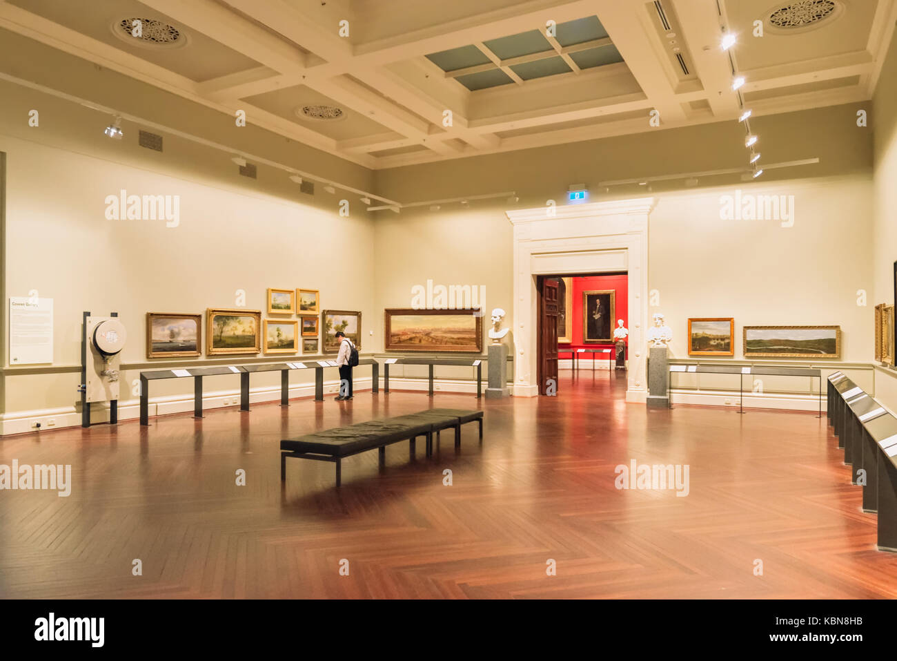 Australia Melbourne: Biblioteca dello Stato di Victoria Cowen Gallery. Mostra permanente di arte vittoriana dipinti. Foto Stock