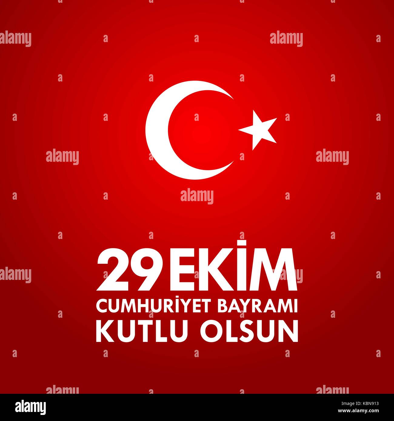 29 ekim cumhuriyet bayraminiz kutlu olsun. Traduzione: 29 ottobre felice il giorno della repubblica turca. Illustrazione Vettoriale