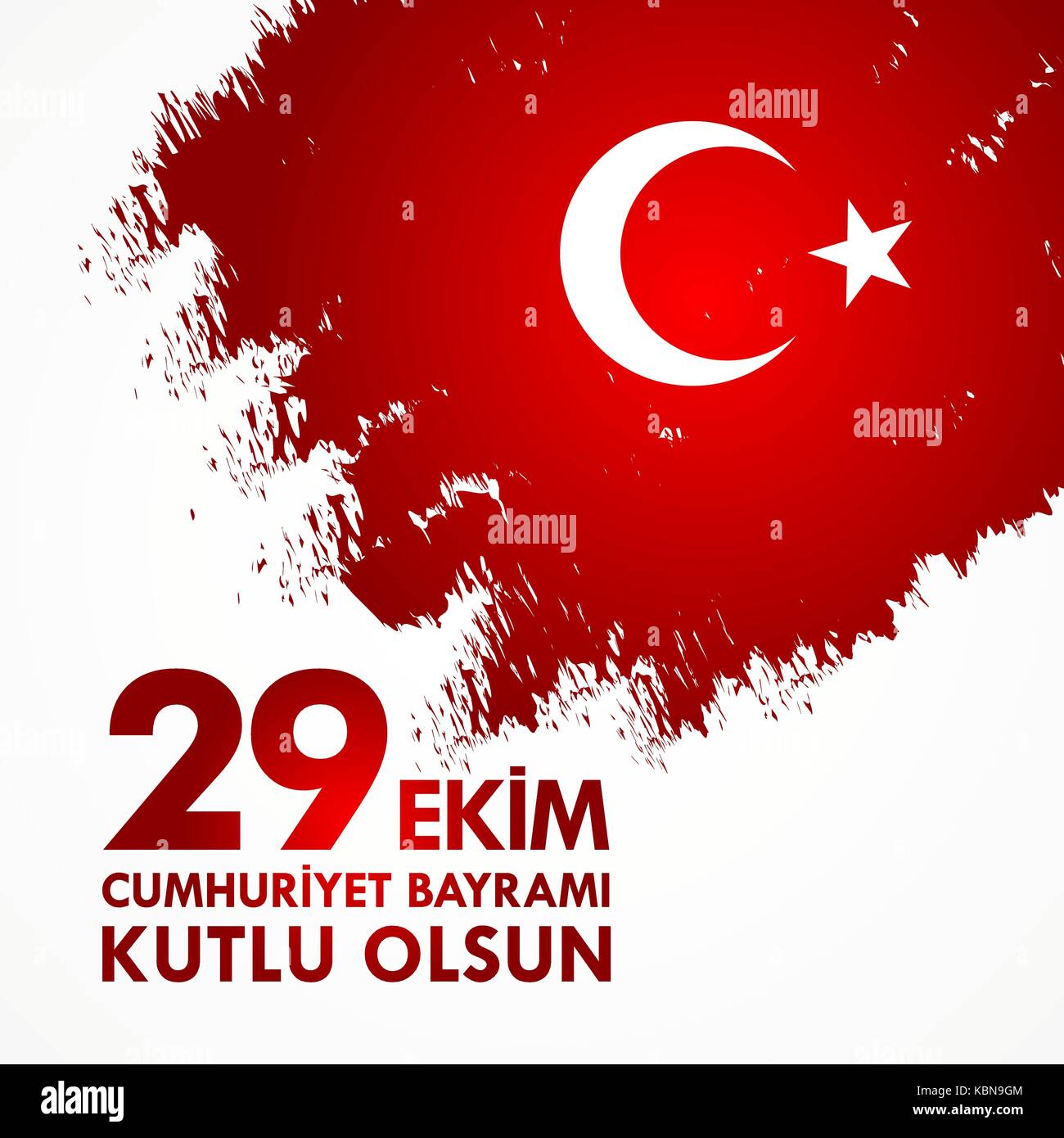 29 ekim cumhuriyet bayraminiz kutlu olsun. Traduzione: 29 ottobre felice il giorno della repubblica turca. Illustrazione Vettoriale
