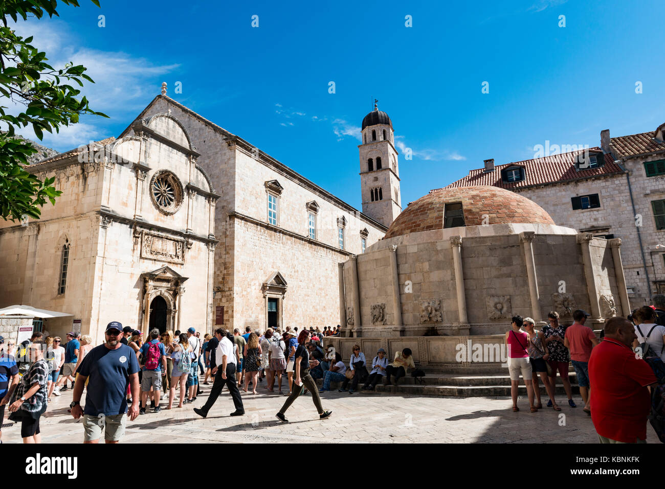Dubrovnik città vecchia e Onofrio Founta7ilding Foto Stock