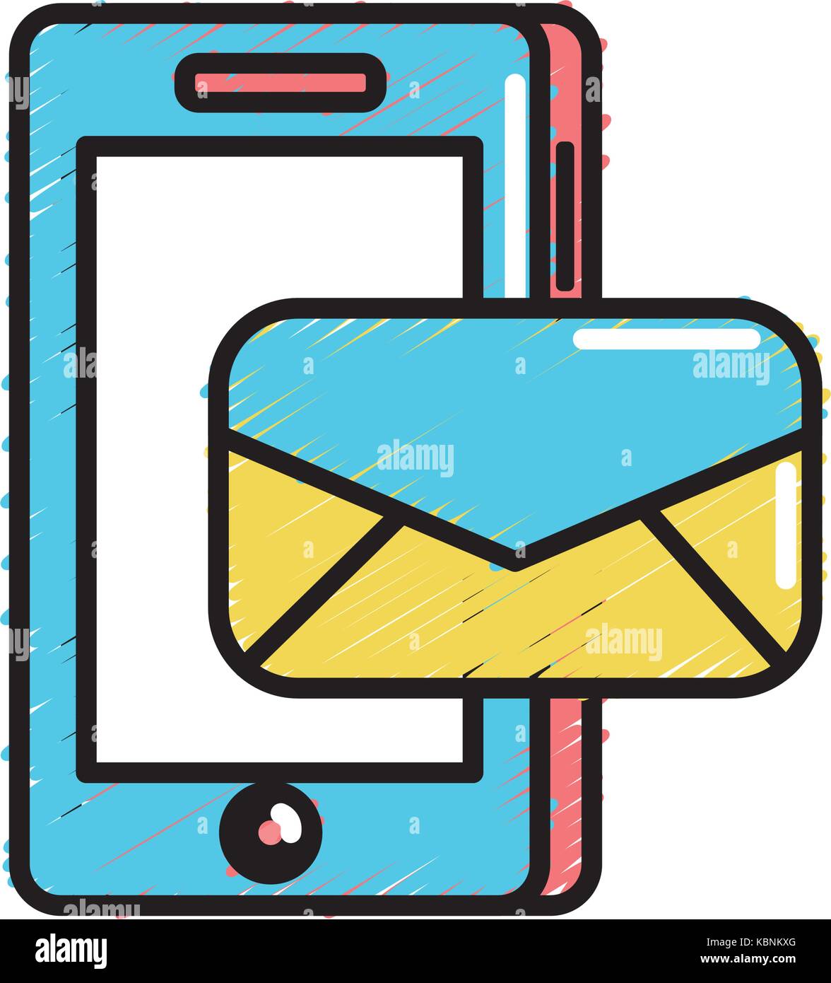 La tecnologia dello smartphone con il messaggio di posta elettronica Illustrazione Vettoriale
