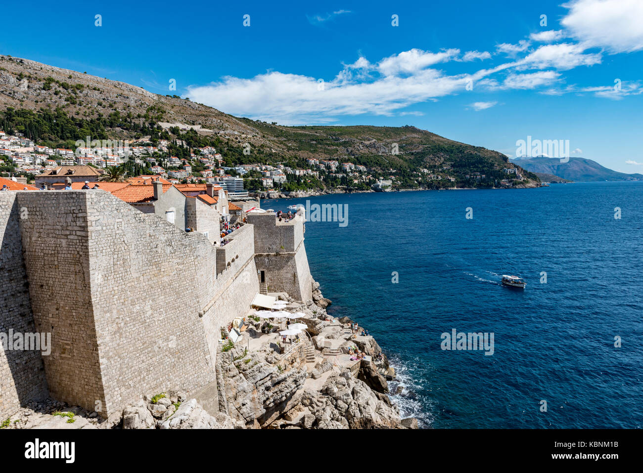 Dubrovnick antiche mura della città Foto Stock