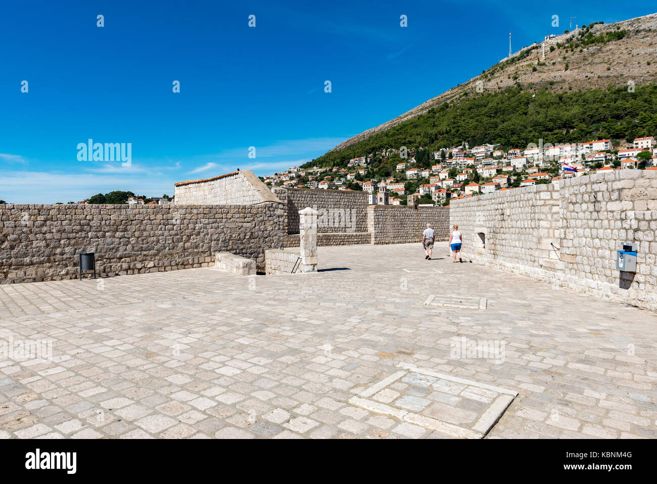 Dubrovnick antiche mura della città Foto Stock