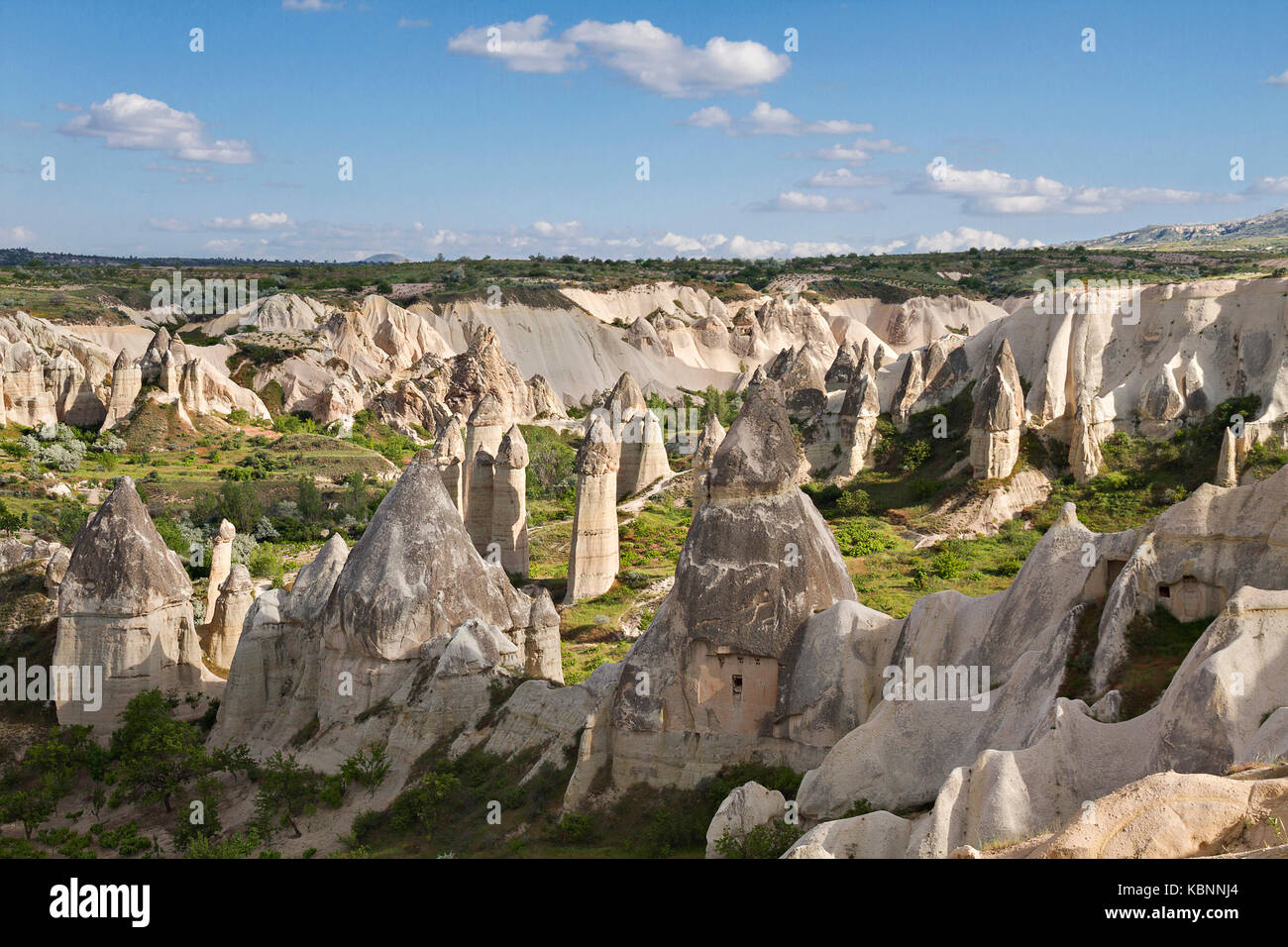 Formazioni di roccia vulcanica in Cappadocia, Turchia. Foto Stock