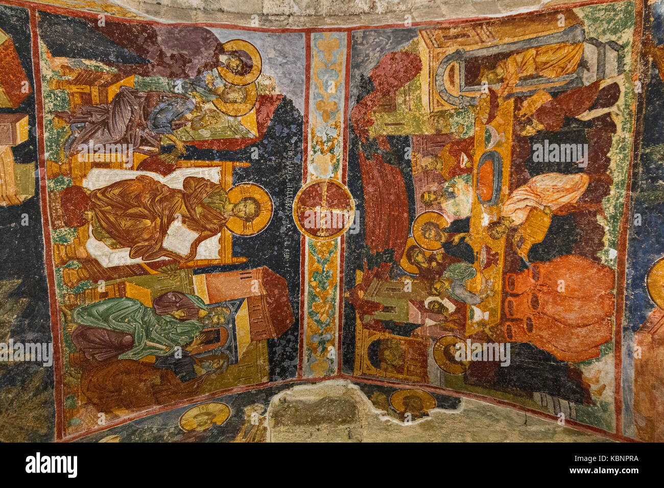 Affreschi dell'antica chiesa bizantina di Santa Sofia, a Trabzon, Turchia. Ora è usata come moschea e conosciuta come Moschea Aya Sofya. Foto Stock