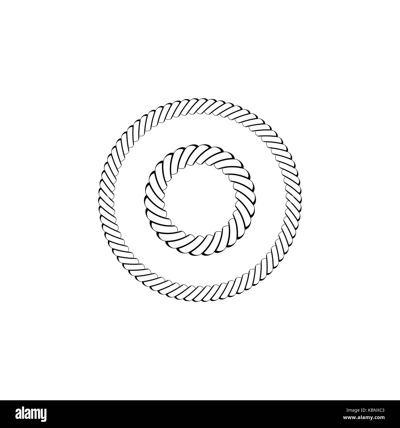 Illustrazione Vettoriale cima nautica nodi decorativo elemento vintage Illustrazione Vettoriale