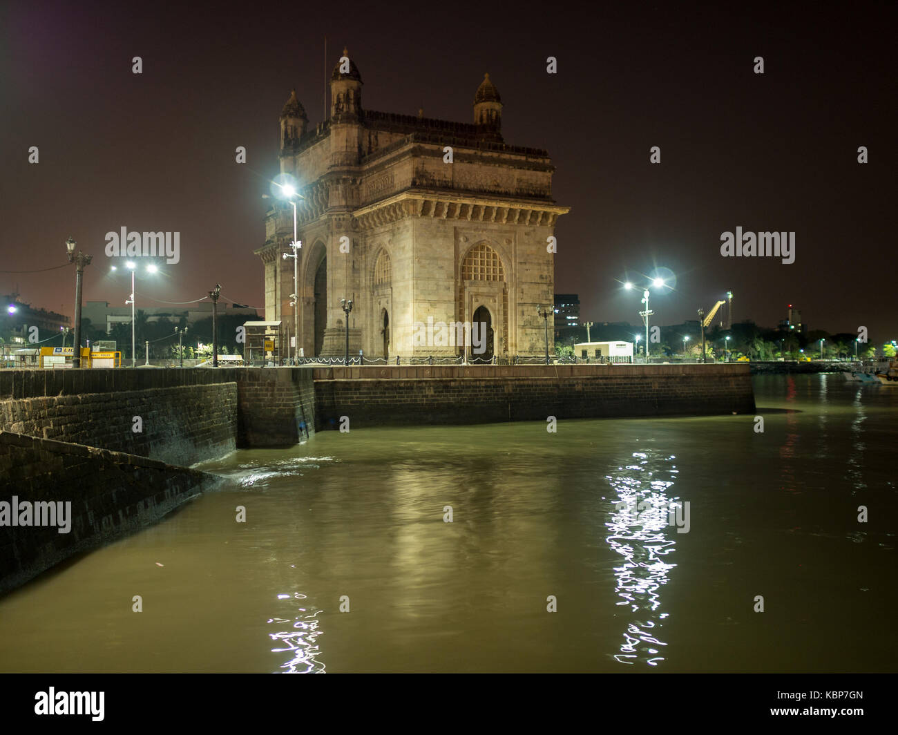 Night Shot del Gateway of India Foto Stock