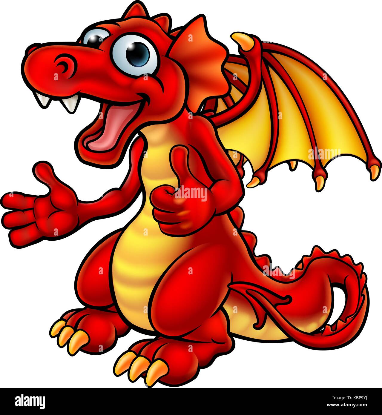 Cartoon Thumbs up dragon Illustrazione Vettoriale