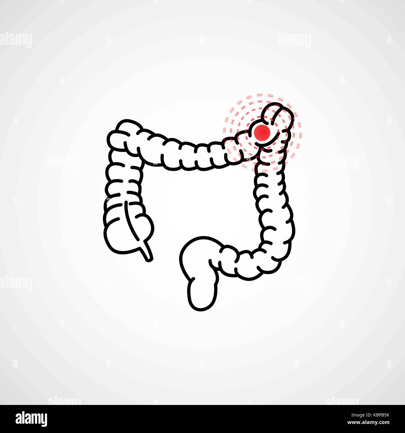 Il cancro del colon vettore icona logo illustrazione Illustrazione Vettoriale