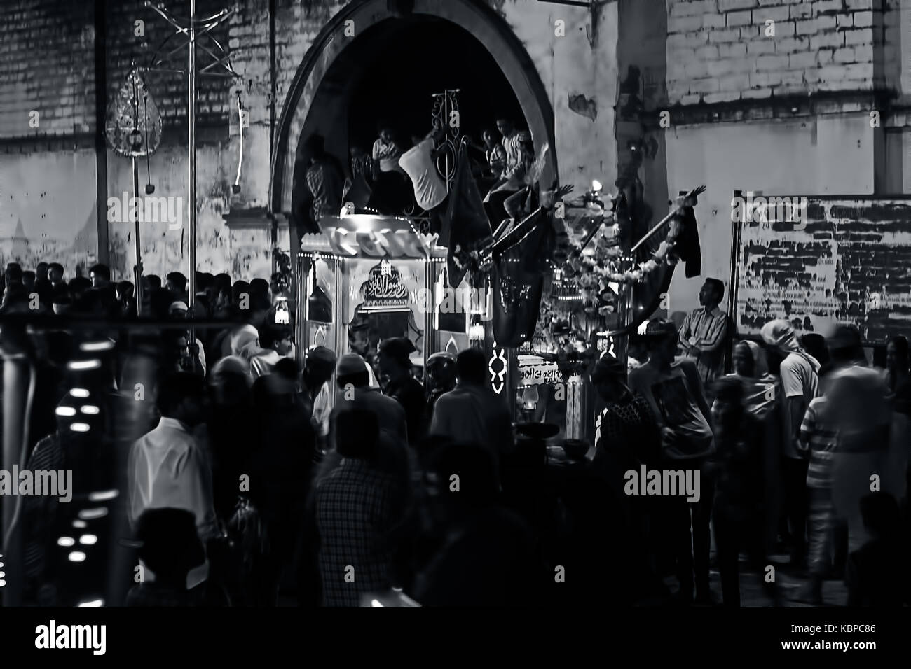 Junagadh,gujarat/India 30,settembre 2017 - La processione tazia visto durante il lutto processione di moharram, junagadh, Gujarat, India. Foto Stock