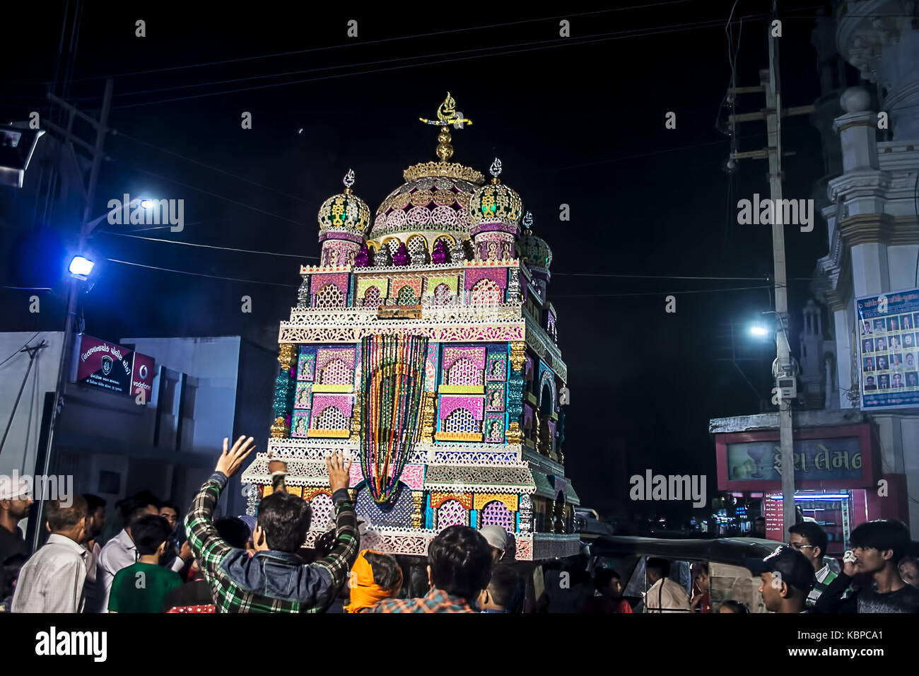 Junagadh,gujarat/India 30,settembre 2017 - La processione tazia visto durante il lutto processione di moharram, junagadh, Gujarat, India. Foto Stock