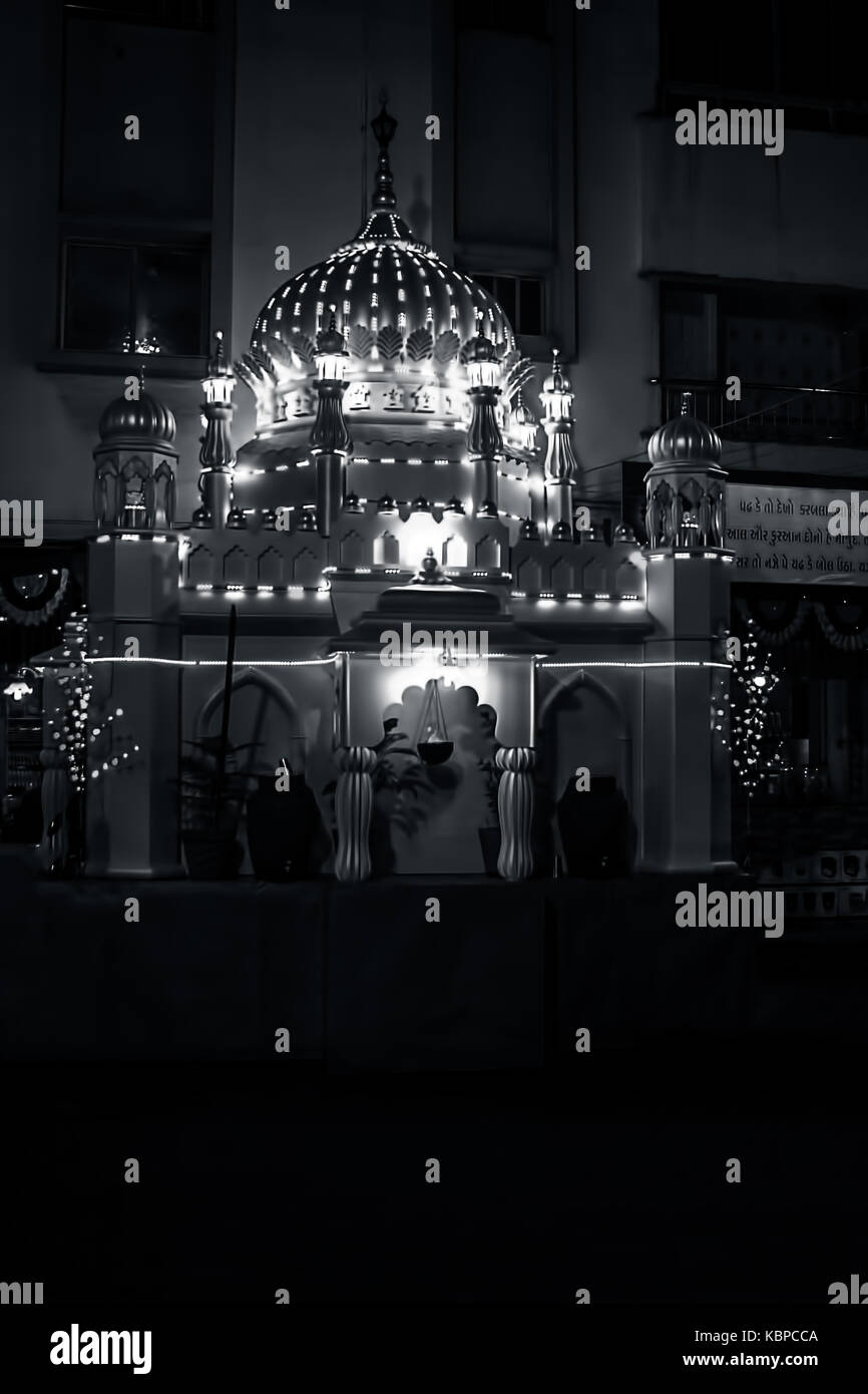 Junagadh,gujarat/India 30,settembre 2017 - La processione tazia visto durante il lutto processione di moharram, junagadh, Gujarat, India. Foto Stock