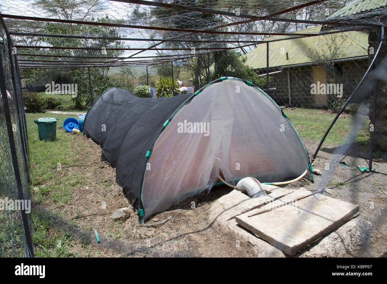 Piccola Scala la digestione anaerobica di biogas di unità di produzione elsamere kenya Foto Stock
