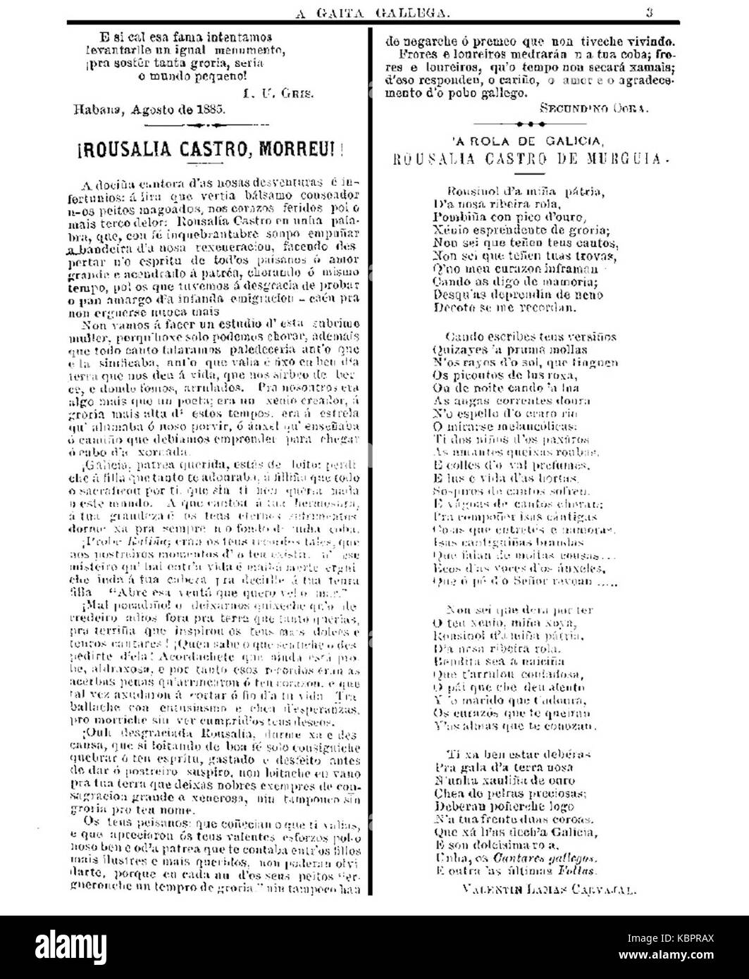 La Gaita Gallega 1885 08 16 p. 3 Foto Stock