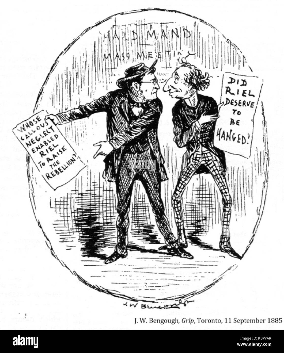 Bengough cartoon circa questioni irrisolte all indomani della ribellione Riel Foto Stock