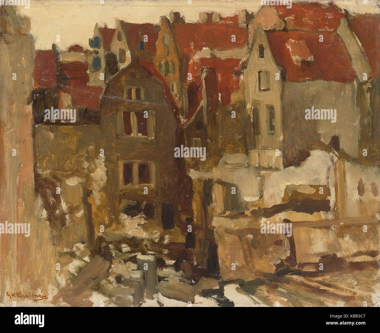 George Hendrik Breitner Afbraak van de Grand Bazar de la Bourse aan de Nieuwendijk te Amsterdam Foto Stock