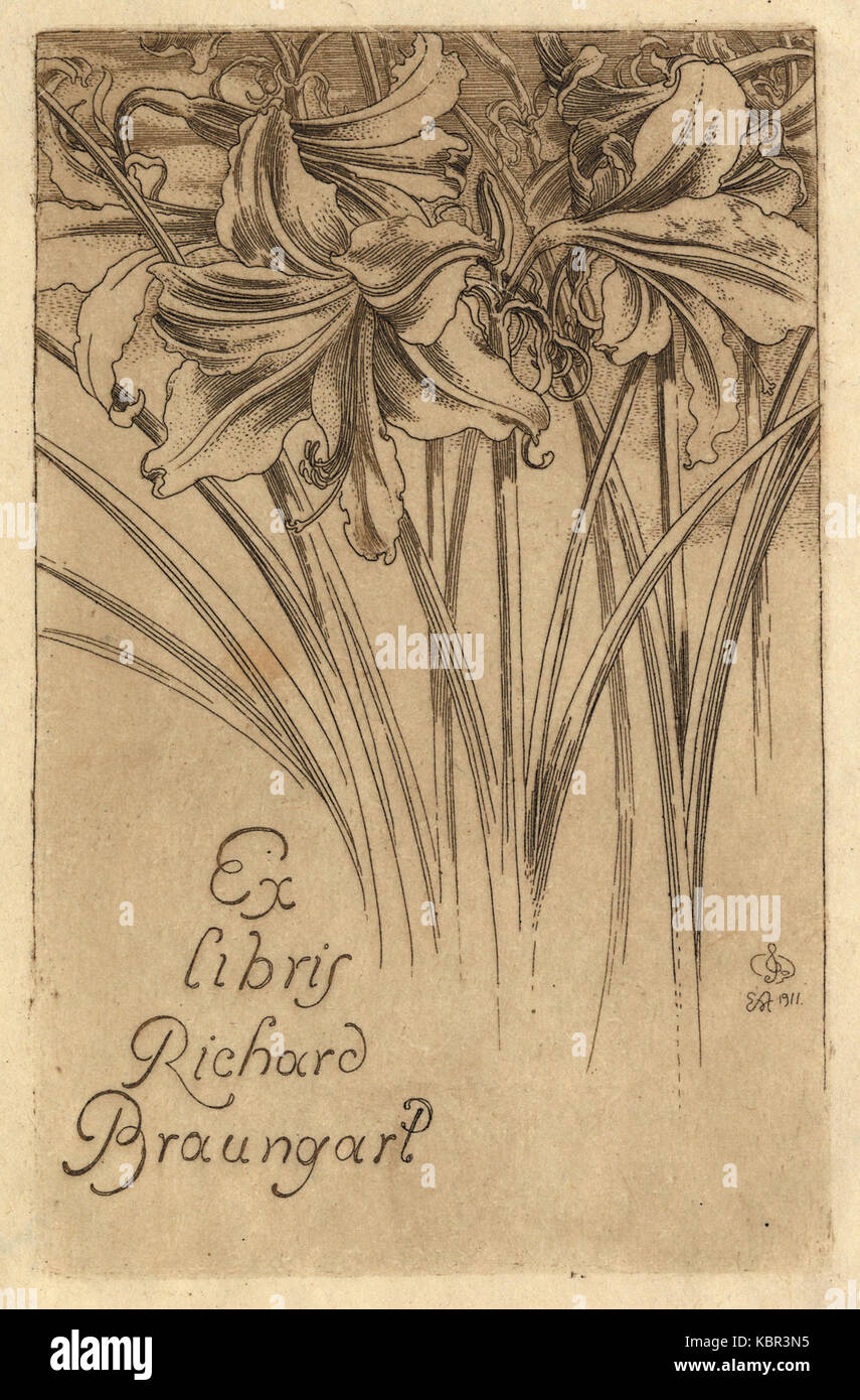Ex libris Richard Braungart 1911 Foto Stock