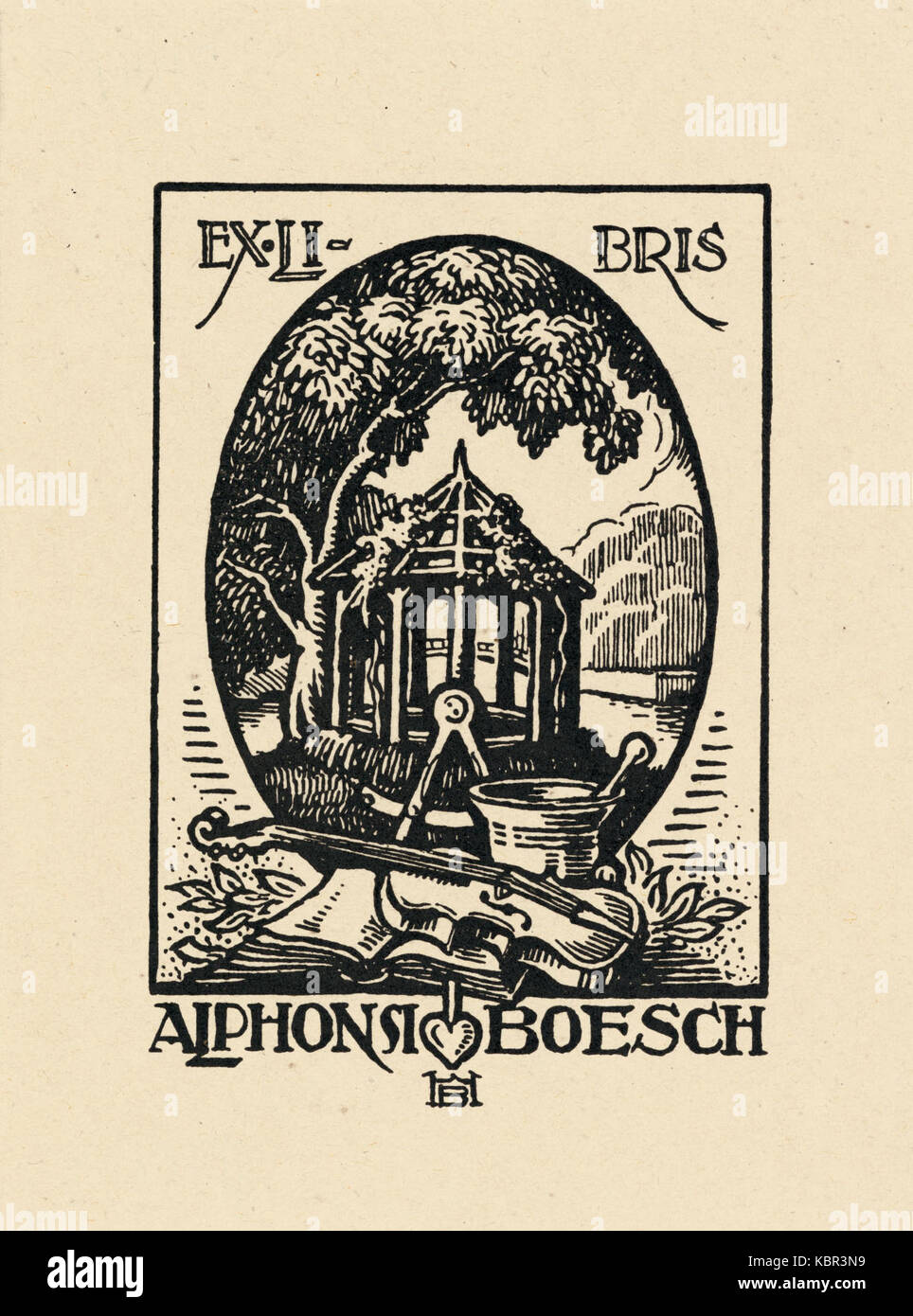 Ex libris Alphonsi Boesch Foto Stock