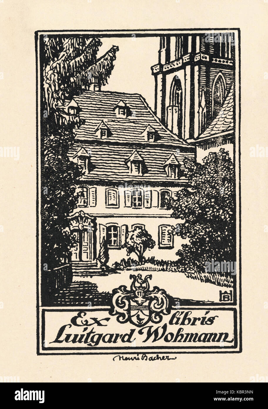 Ex libris Luitgard Wohmann Foto Stock