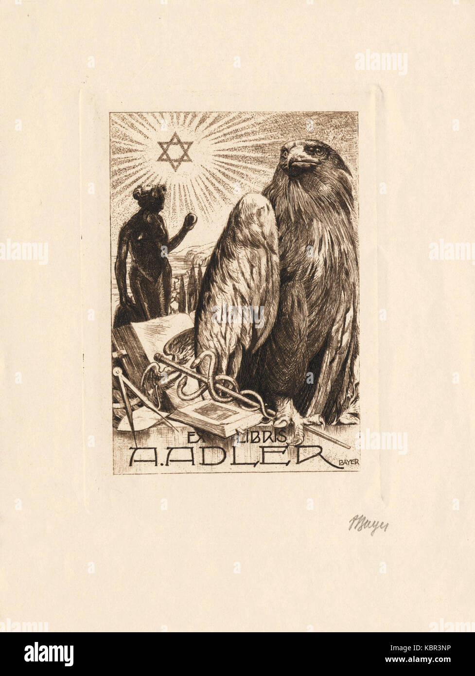 Ex libris una Adler Foto Stock
