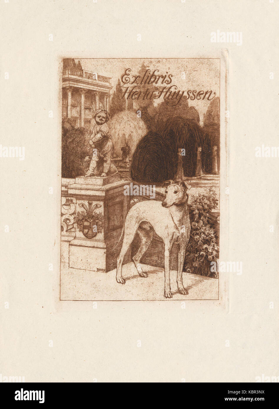 Ex libris Herta Huyssen Foto Stock