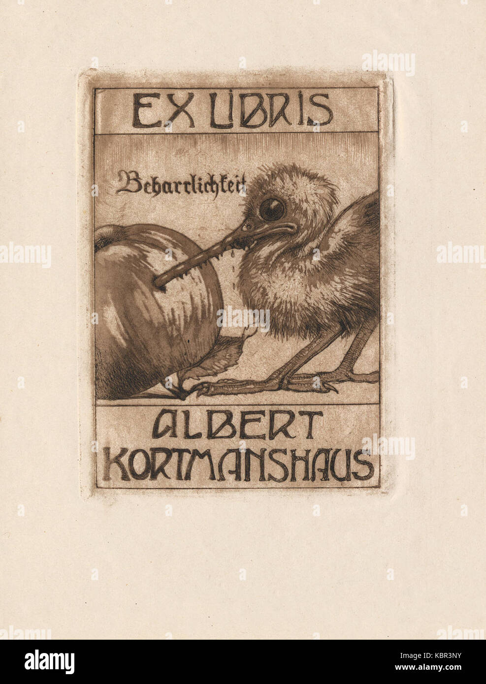 Ex libris Albert Kortmanshaus Foto Stock