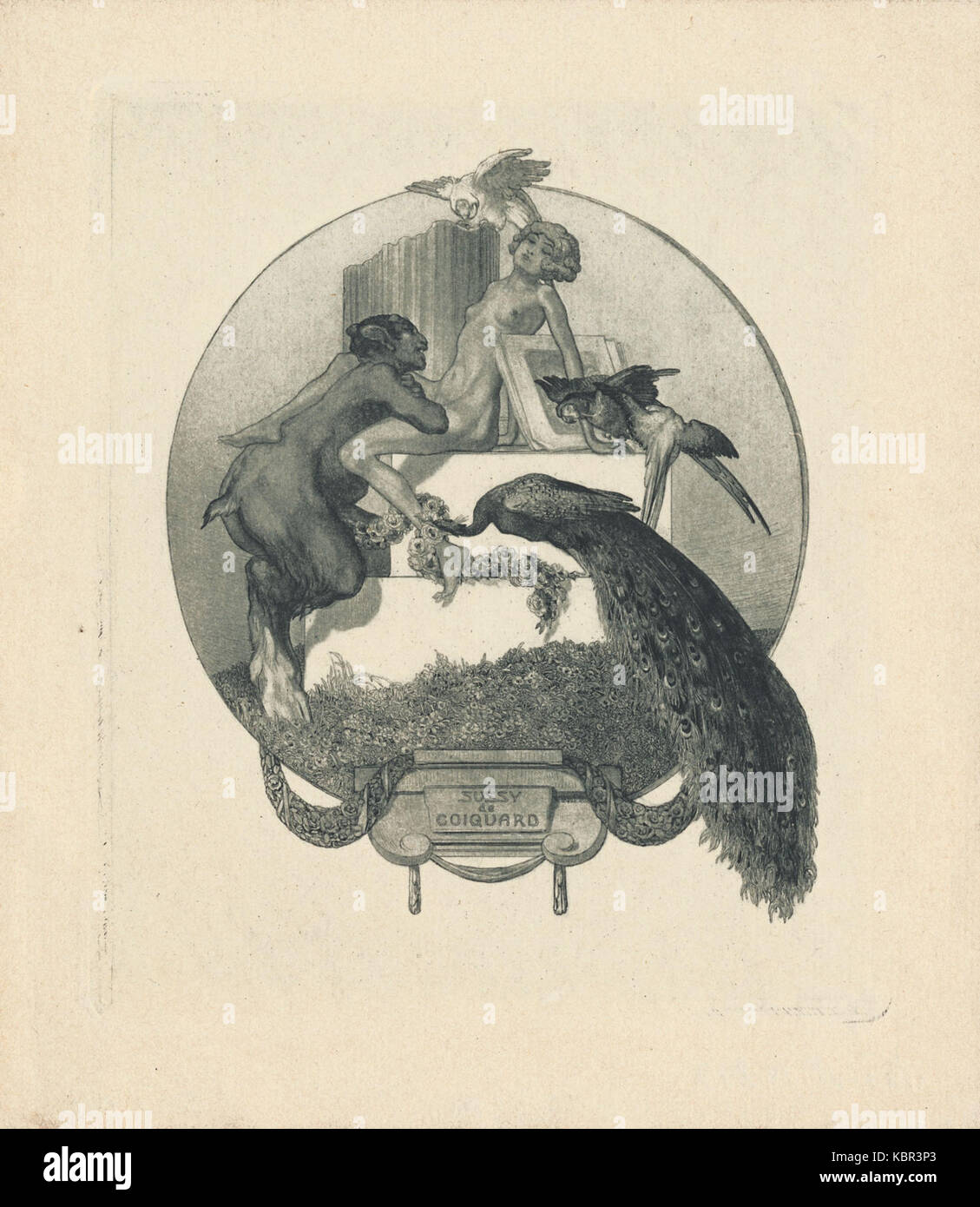 Franz von Bayros Ex libris Sussy de Coiquard Foto Stock