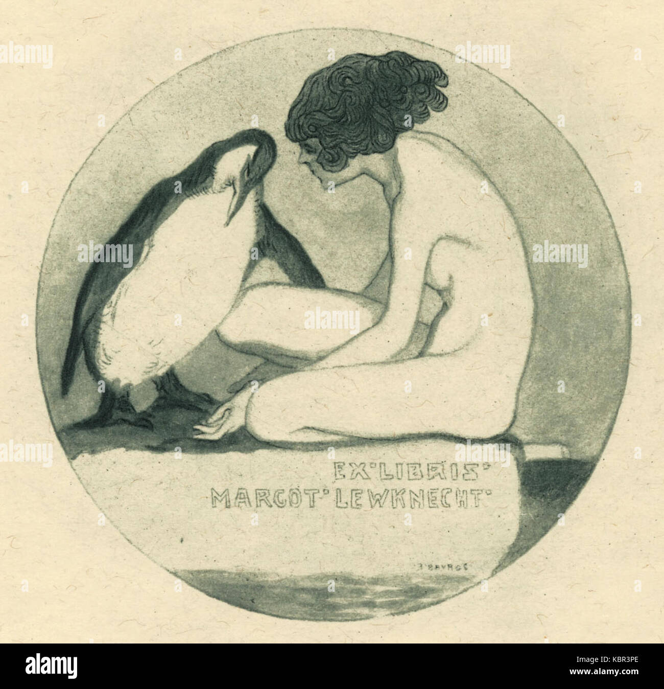 Franz von Bayros Ex libris Margot Lewknecht Foto Stock