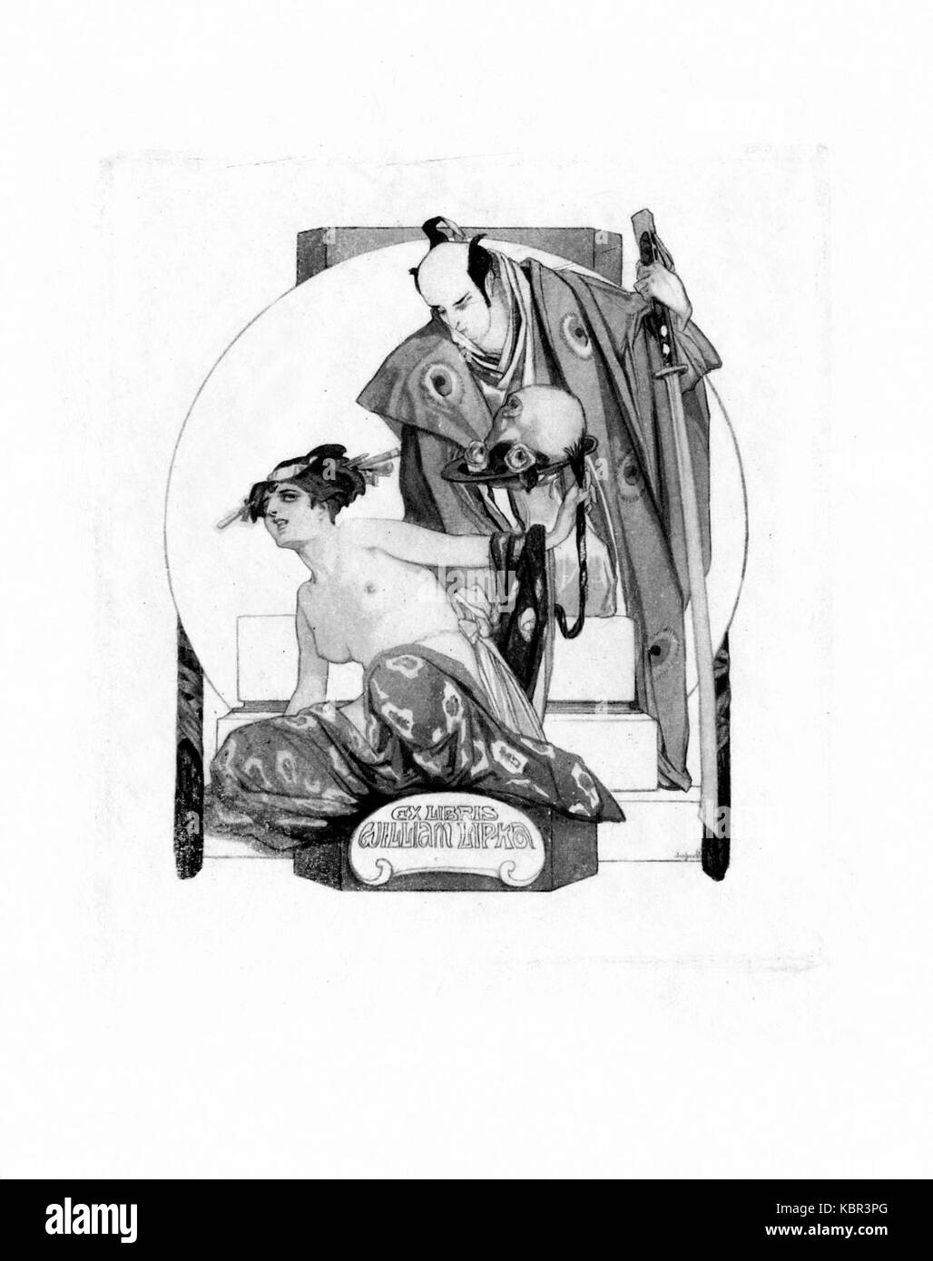 Franz von Bayros Ex libris William Lipka Foto Stock