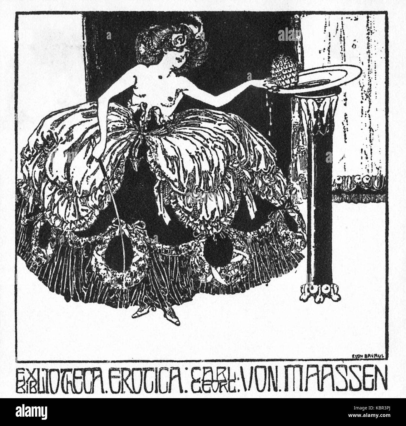 Franz von Bayros Ex libris Carl Georg von Haassen Foto Stock