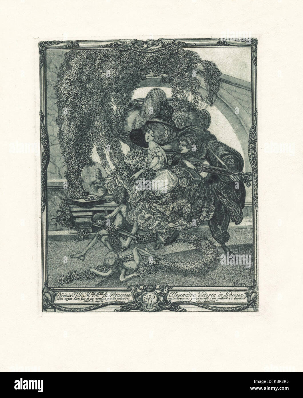 Franz von Bayros Ex libris Princesse Alexandra Victoria de Prusse Foto Stock