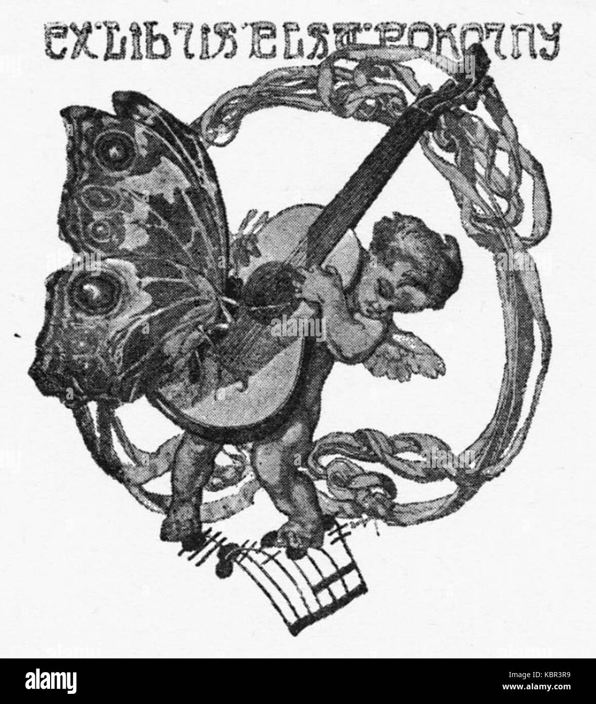 Franz von Bayros Ex libris Elsa Pokorny Foto Stock