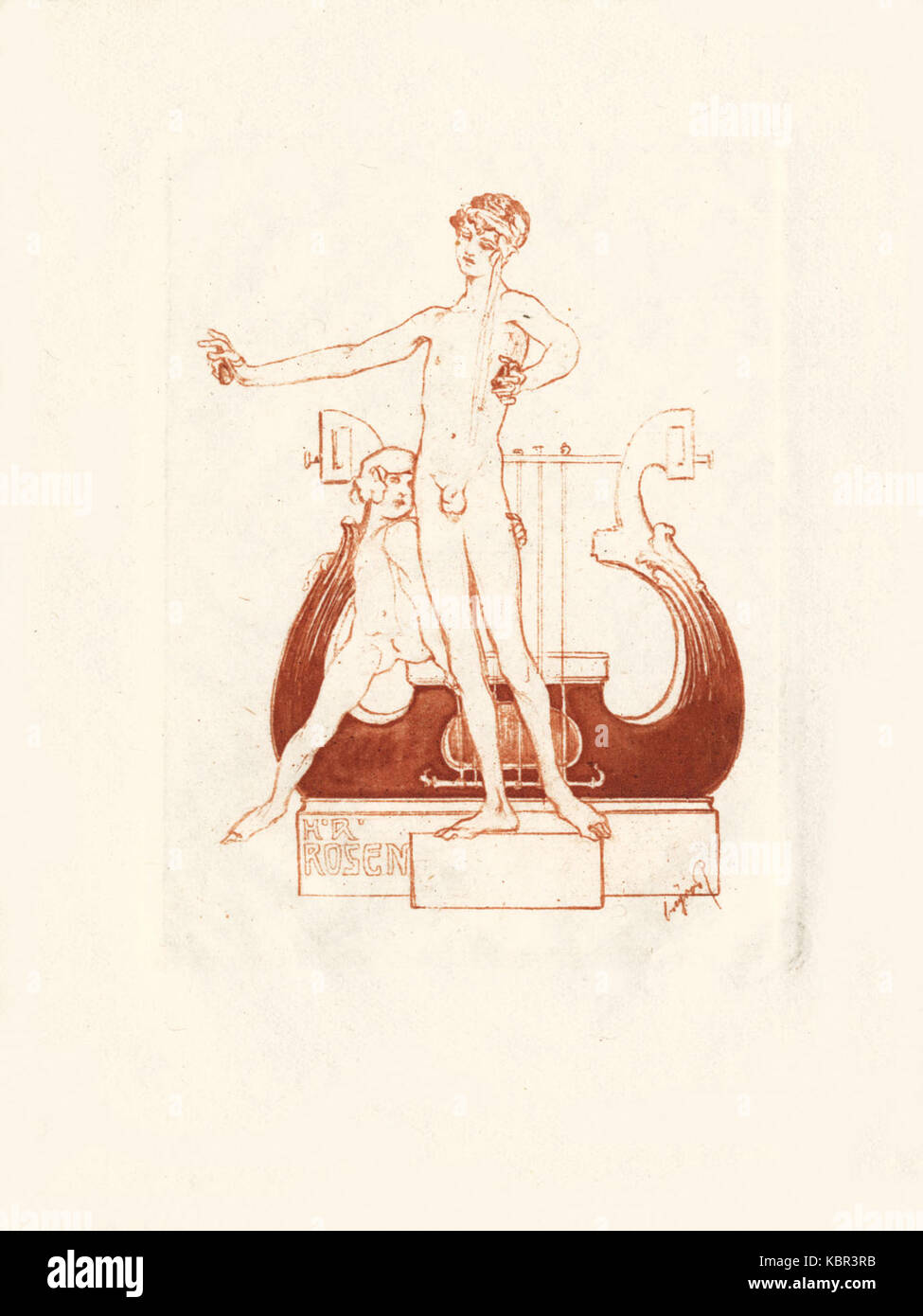 Franz von Bayros Ex libris H R Rosen 02 Foto Stock