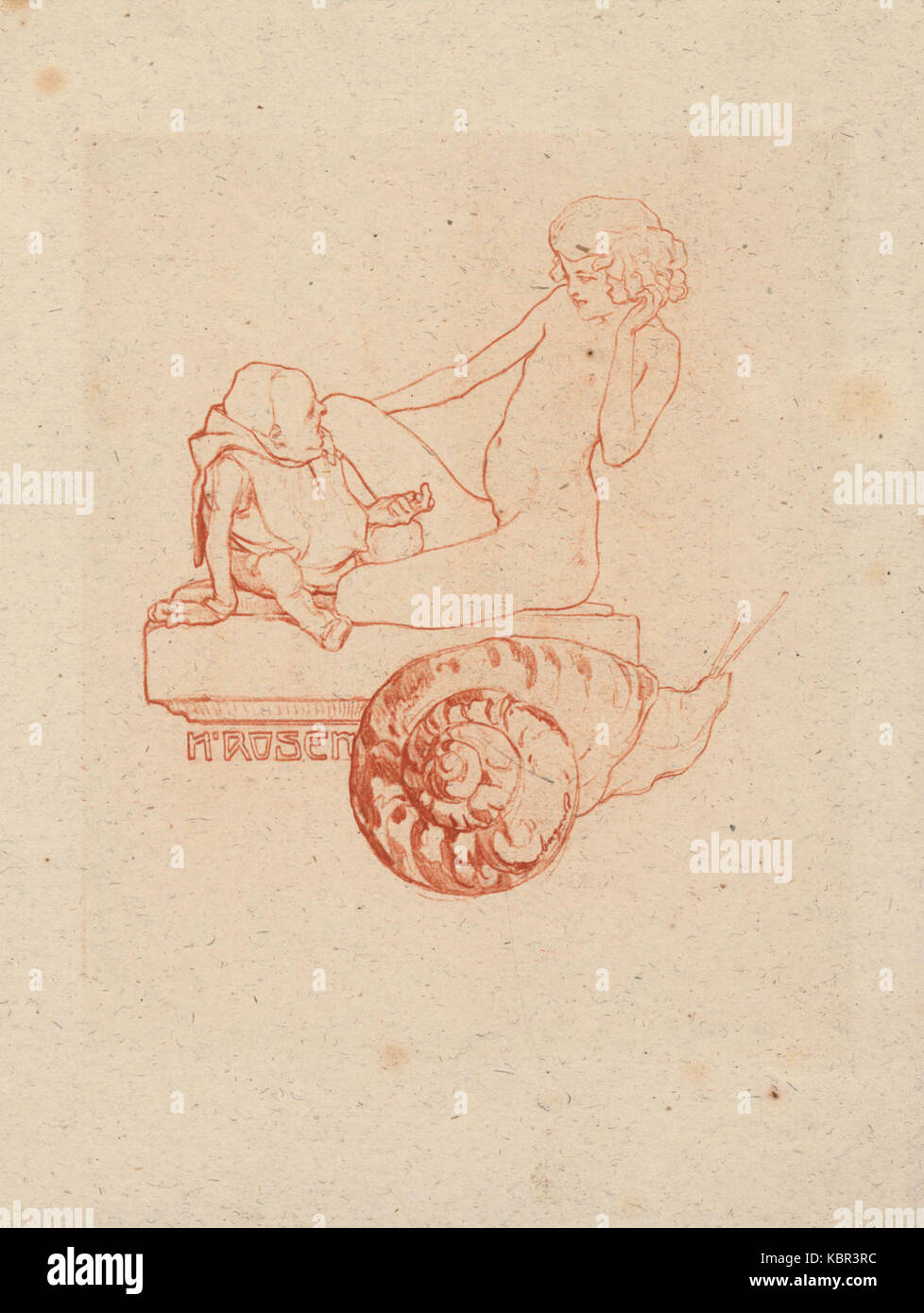 Franz von Bayros Ex libris H Rosen Foto Stock