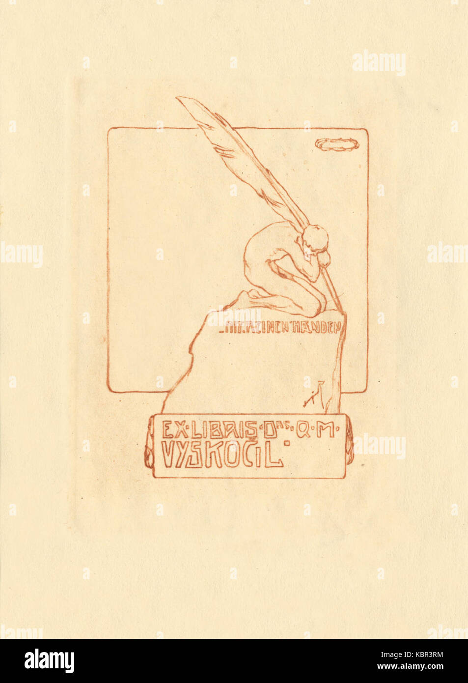 Franz von Bayros Ex libris Q M Vyskocil Foto Stock
