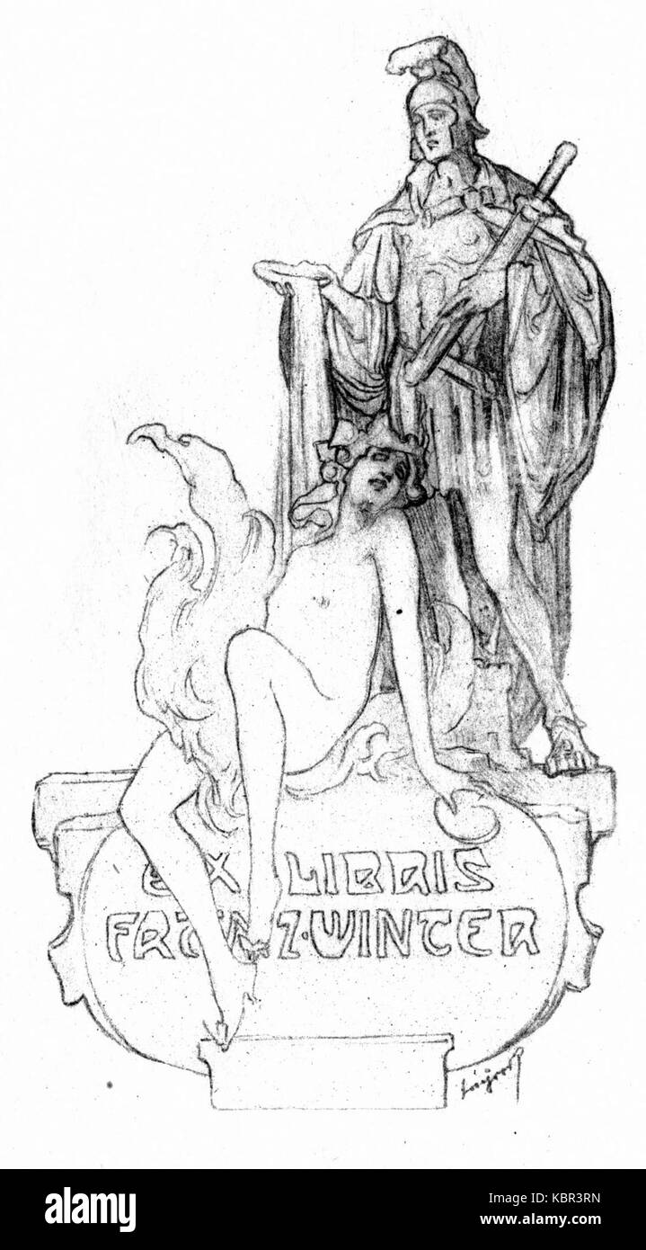 Franz von Bayros Ex libris Franz inverno Foto Stock