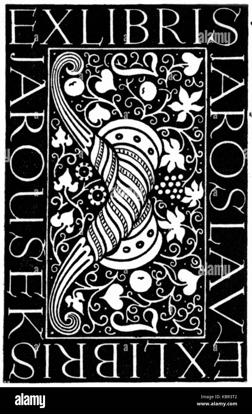 Ex libris Jaroslav Jarousek Foto Stock