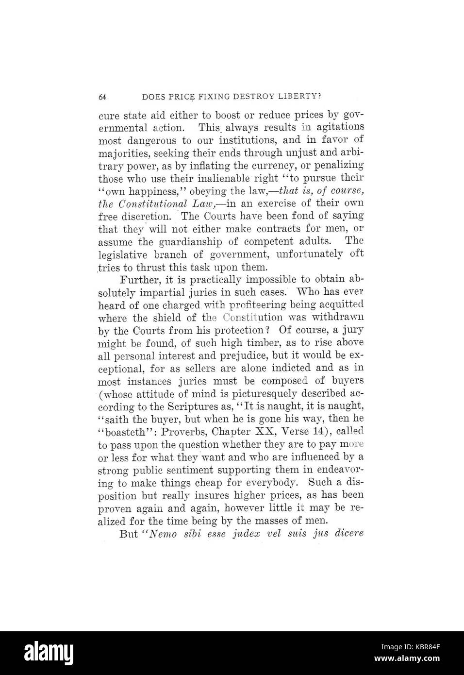 Questo opuscolo del 1920 di Earle discute l'impatto della fissazione dei prezzi sulla libertà economica e sulla libertà individuale. Esamina le conseguenze delle pratiche monopolistiche sul libero mercato e sui diritti dei consumatori. Foto Stock
