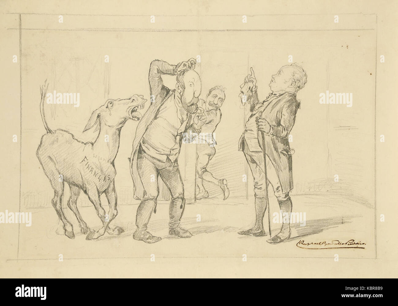 Rafael Bordalo Pinheiro Caricatura Foto Stock