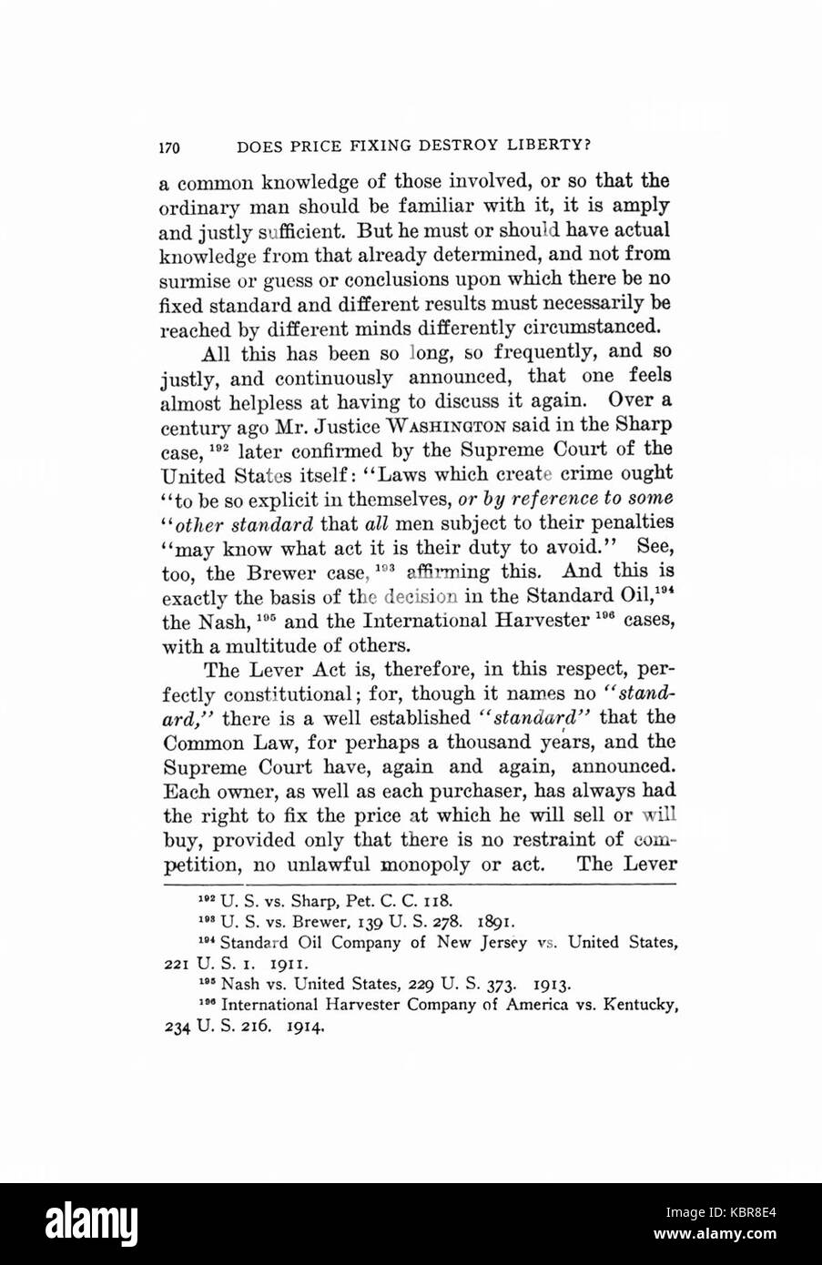 Earle, non la fissazione di prezzi di distruggere la libertà, 1920, 170 Foto Stock
