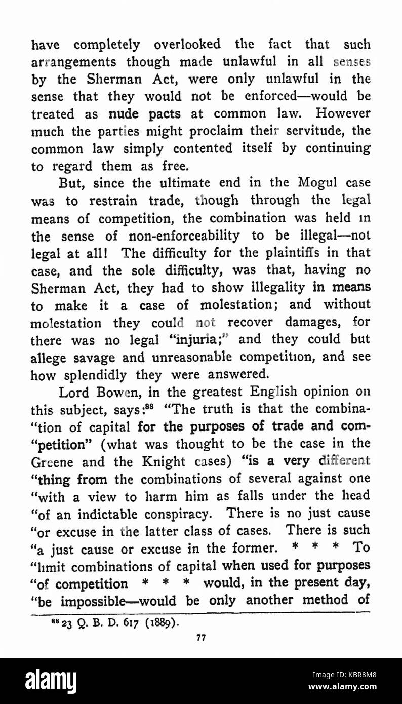 Earle, libertà di commercio come arginato dalla legge nazionale, 1909 77 Foto Stock