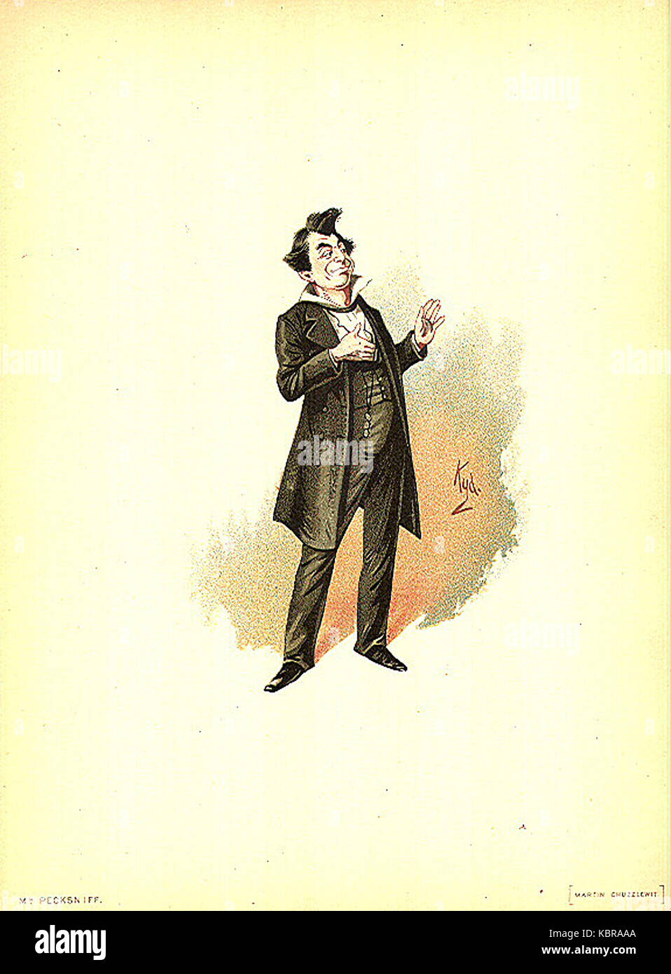 Signor Pecksniff 1889 Dickens Martin Chuzzlewit carattere per Kyd (Joseph Clayton Clarke) Foto Stock