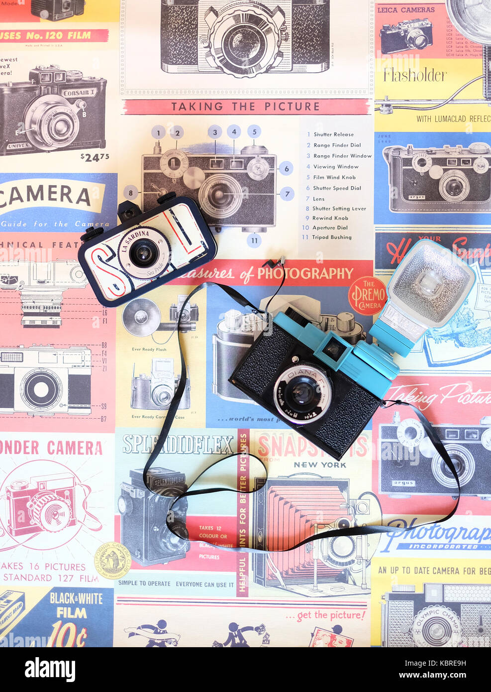 Macchine fotografiche d'epoca Foto Stock