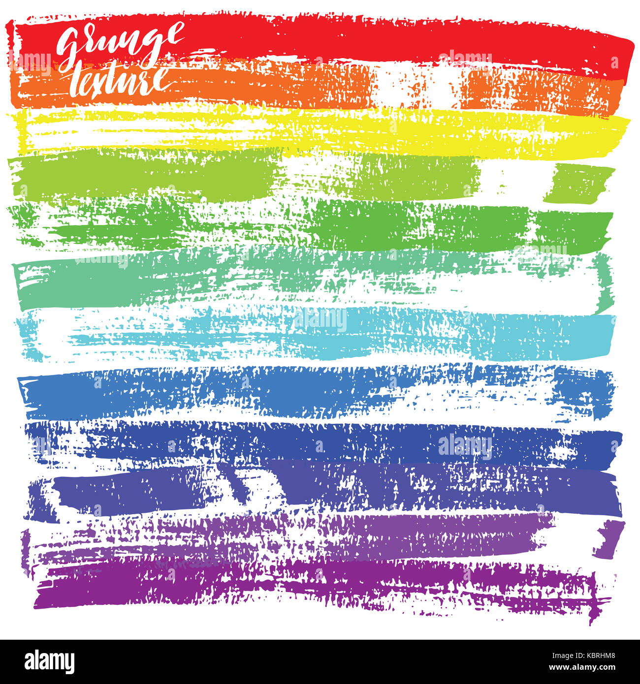 Inchiostro nero pennellate. grunge texture arcobaleno. Foto Stock