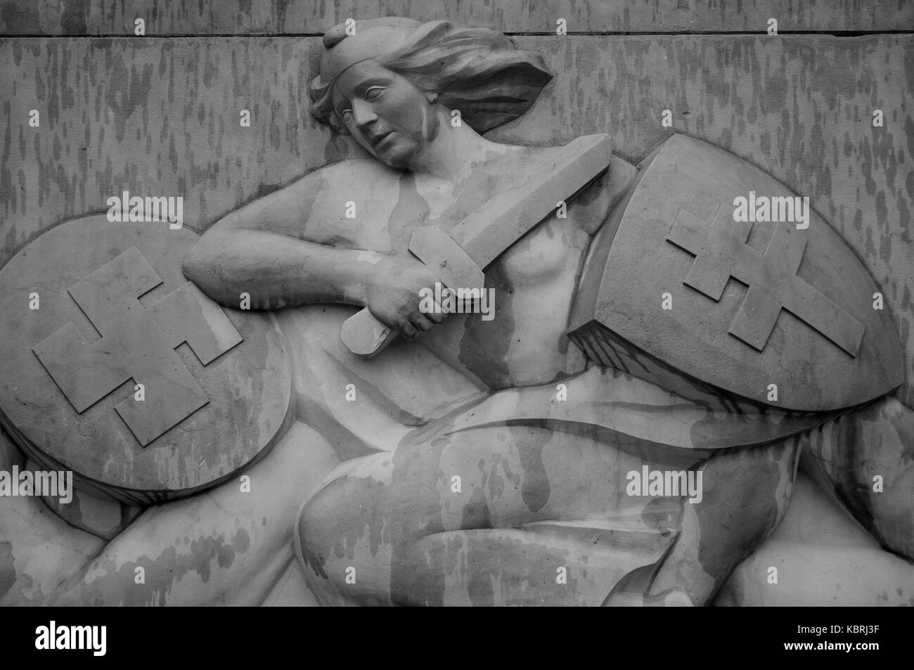 Monumento allevato in memoria delle vittime dell'occupazione nazista, Bron (Francia) Foto Stock