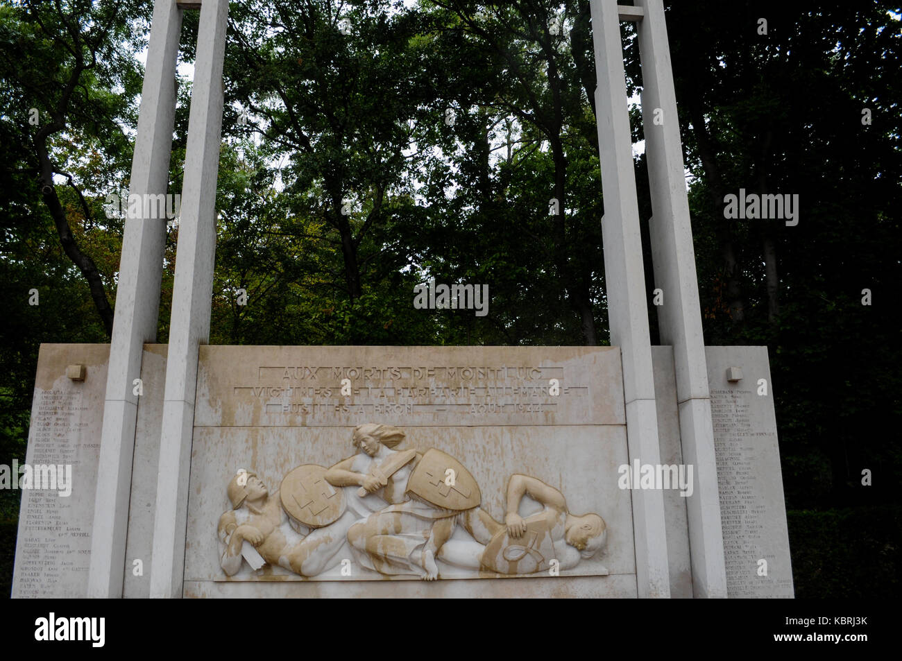 Monumento allevato in memoria delle vittime dell'occupazione nazista, Bron (Francia) Foto Stock