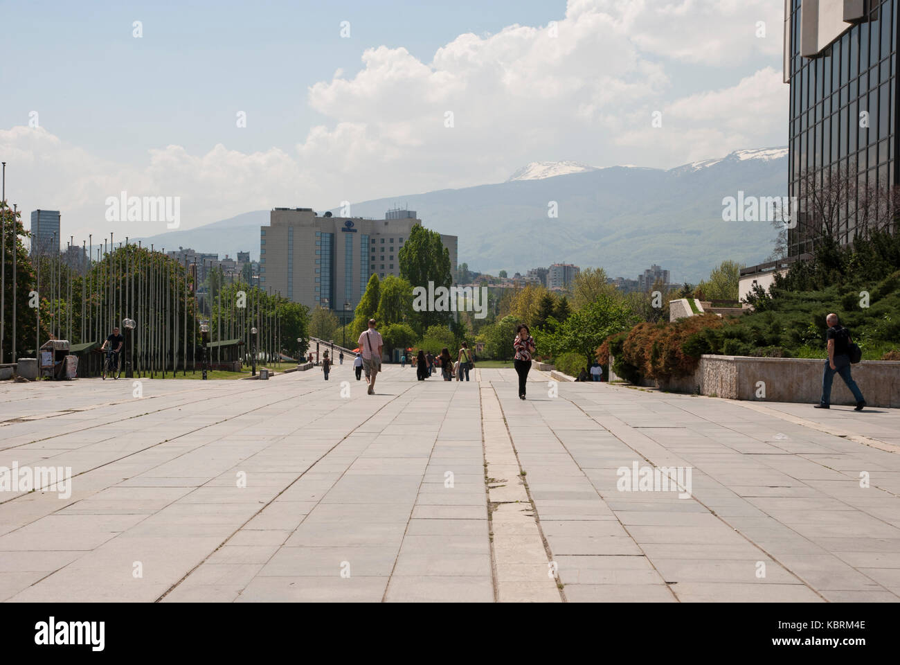 La gente per le strade di Sofia, Bulgaria Foto Stock